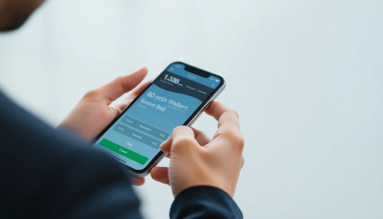 Eine Person, die eine Digital Finance-Wallet-App auf einem Smartphone benutzt.